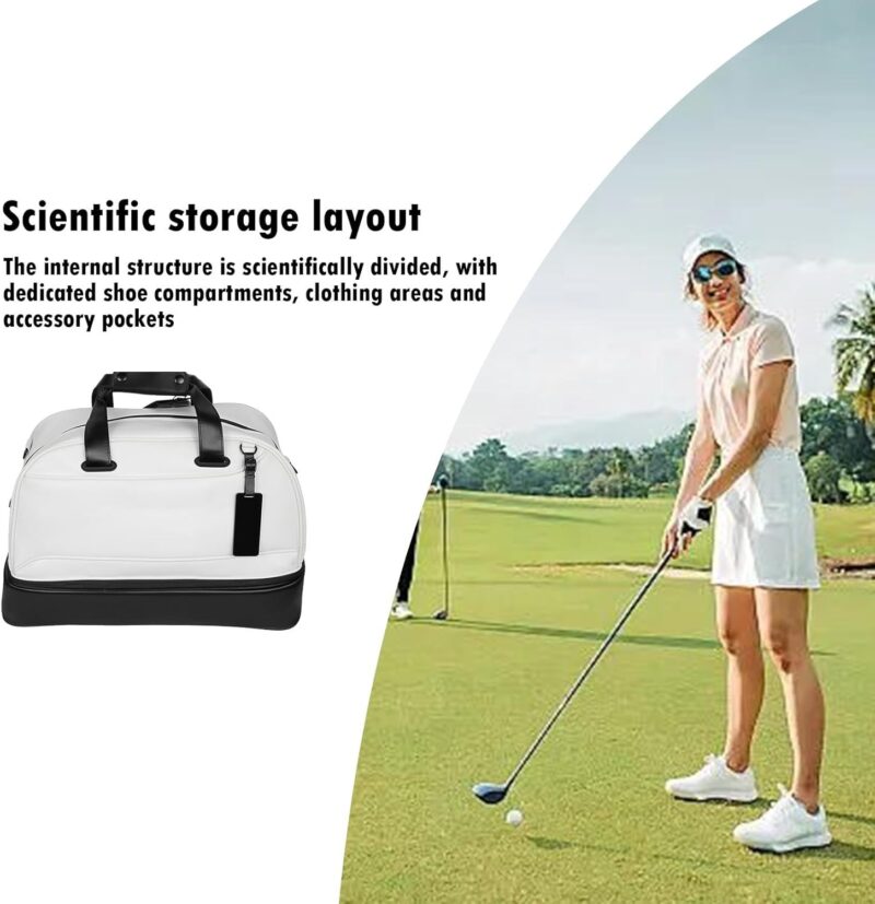 Große Sporttasche für Reisen – Sporttasche mit Nasstasche, verstellbarem Gurt, wasserdichte Trainingstasche für Herren | Lässige Outdoor-Tasche für Basketball, Fußball, Tennis, Wandern, weiß, Se – Bild 2