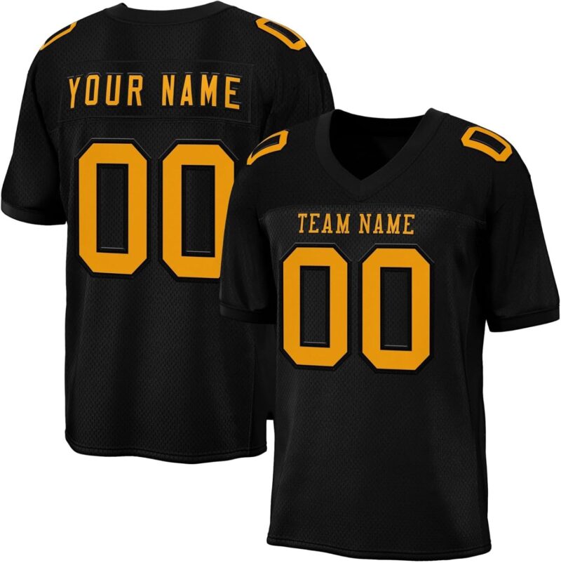 Personalisiertes American Football Trikot Herren Sporthemden Personalisierte Schnelltrocknend mit Namen Nummer Blank Atmungsaktiv Printed Practice Jersey Shirts Hip Hop Party Trikot für Herren Kinder – Bild 2