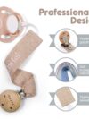 TYRY.HU Schnullerkette mit Namen Jungen Mädchen Personalisierte Schnullerband Holz Clip Baumwolle Schnuller Clips für Neugeboren, 2 Stücke – Bild 2