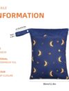 Treer Blau Windeltasche Baby 30x40cm Sterne Mond Wasserdichte Wetbags mit doppelt Reißverschluss - Nass-Trocken-Trennung - Hängende Kleinkind Stoffwindeln Organiser Beutel (Stil B) – Bild 2