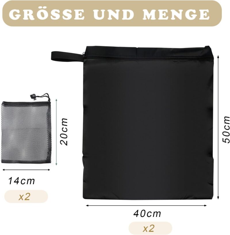 ZOCONE 2 Stück Wet Bag, 40 cm x 50 cm Nasstasche wasserdichte Wetbag mit Reißverschluss Laundry Bags Wiederverwendbar Clothes Bag Organiser für Swimsuits Schmutzige Kleidung Beach Towel Sportswear – Bild 2