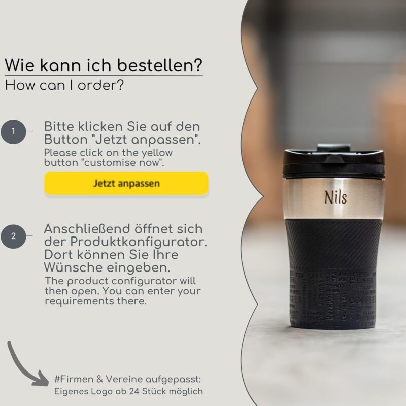 Milu® Thermobecher mit Gravur 210ml personalisiert - Valentinstagsgeschenke für Frauen & Männer I Geschenk Ideen Papa, Mama, Freund, Freundin I Geschenkideen zum Valentinstag I Geschenke Opa & Oma – Bild 5
