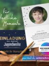 10 personalisierte Jugendweihe Einladungskarten mit eigenem Text und Foto - Blau Gold Look Jungen Jungs - Einladungen mit Umschlägen – Bild 6