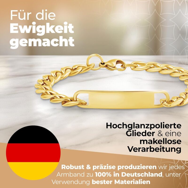 Armband mit Gravur | Personalisierte Armbänder | Partnerarmbänder mit Gravur | Namensgravur | Pärchen Armband | Personalisierbare Partnerarmbänder | Edelstahlarmband für Paare – Bild 6
