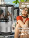 Tassendruck Edelstahl-Thermobecher selbst gestalten individuell mit Text und/oder Foto - Coffee to Go Becher, Reisebecher BPA-frei, Camping, Büro | Personalisiertes Geschenk, Silber, 390 ml – Bild 3