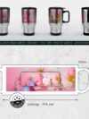 Tassendruck Edelstahl-Thermobecher selbst gestalten individuell mit Text und/oder Foto - Coffee to Go Becher, Reisebecher BPA-frei, Camping, Büro | Personalisiertes Geschenk, Silber, 390 ml – Bild 7