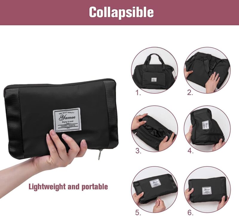 YAMEE Reisetasche Faltbare mit großer Kapazität, Tragbar Reisetaschen, wasserdichte Sporttasche mit Nassfach, Weekender-Tasche mit erweiterbarem Platz, Sporttasche Oxford-Stoff-Reisetasche – Bild 5