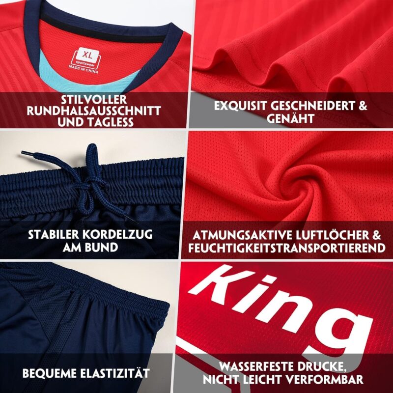 Generisch Barca Benutzerdefiniert Fussball Trikot Kinder Set Personalisiert Trikot mit Namen Nummer Team und Logo Herren/Junge Football Training Tshirts Shorts und Socken Anzug – Bild 3