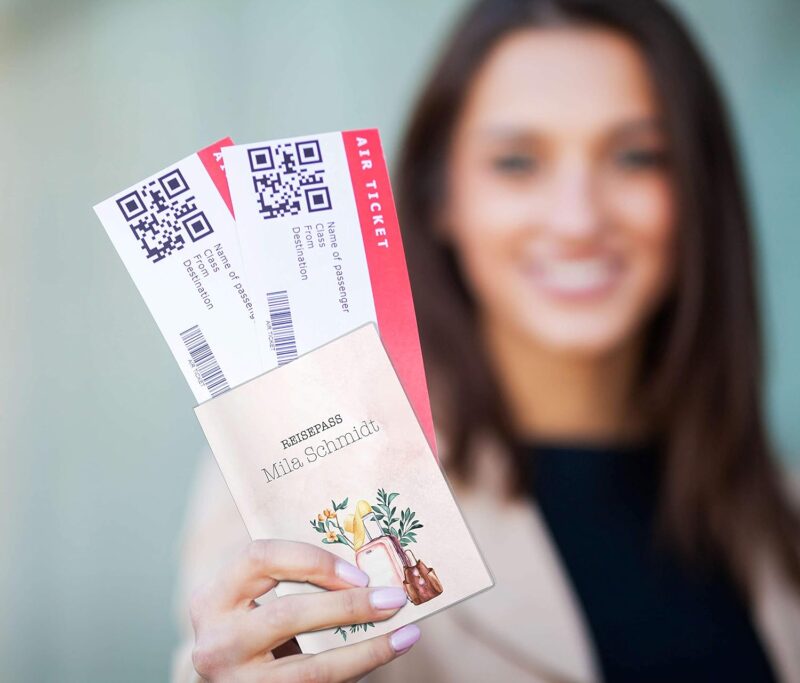 OLGS Reisepasshülle Travel Ausweishülle Schutzhülle für Dokumente & Reisepass personalisierbar mit Namen (Lady, Reisepass personalisiert) – Bild 5