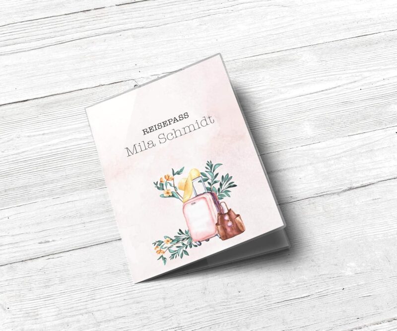 OLGS Reisepasshülle Travel Ausweishülle Schutzhülle für Dokumente & Reisepass personalisierbar mit Namen (Lady, Reisepass personalisiert) – Bild 6