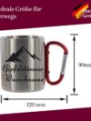 CreaLuxe Edelstahltasse mit Karabiner - Gipfelstürmer (Wunsch Name) - Tasse personalisiert - Kaffeetasse - Bürotasse - Personalisierte Geschenke - Personalisierte Tasse mit Namen – Bild 6