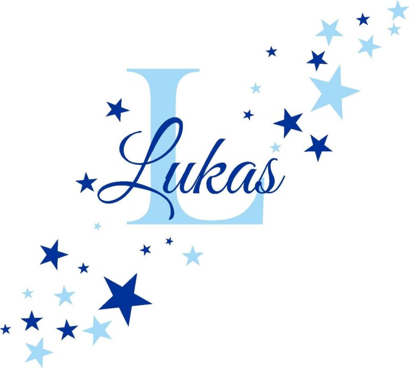 Skins4u Wandtattoo Kinderzimmer Wunsch Namen Sterne Punkte Set Punkte Türschild Baby Mädchen Junge personalisiert Wunschname Babyzimmer selbst gestalten individuell (Mit Großbuchstaben) – Bild 3