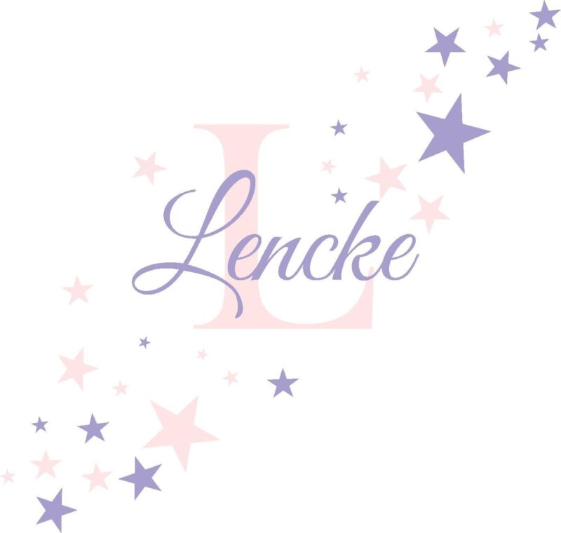 Skins4u Wandtattoo Kinderzimmer Wunsch Namen Sterne Punkte Set Punkte Türschild Baby Mädchen Junge personalisiert Wunschname Babyzimmer selbst gestalten individuell (Mit Großbuchstaben) – Bild 7