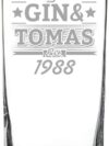 AMAVEL Longdrinkglas mit Gravur, Original Gin und, Personalisiert mit Namen und Jahreszahl, Cocktailglas – Bild 2
