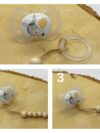AVH Enterprise Schnullerband mit Namen für Mädchen & Jungen personalisierte Baby Geschenke (Grau) – Bild 2