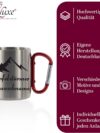 CreaLuxe Edelstahltasse mit Karabiner - Gipfelstürmer (Wunsch Name) - Tasse personalisiert - Kaffeetasse - Bürotasse - Personalisierte Geschenke - Personalisierte Tasse mit Namen – Bild 2