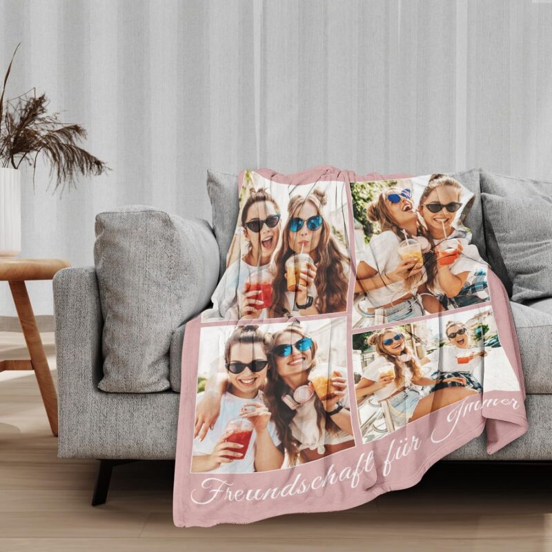 Giftove Personalisierte Decke Geschenk für Ihn Sie zu Valentinstag, Foto Decke Valentinstagsgeschenk für Freundin Freund Frauen Männer, Foto Geschenke für Partner Paar Pärchen zu Jahrestag Geburtstag – Bild 2