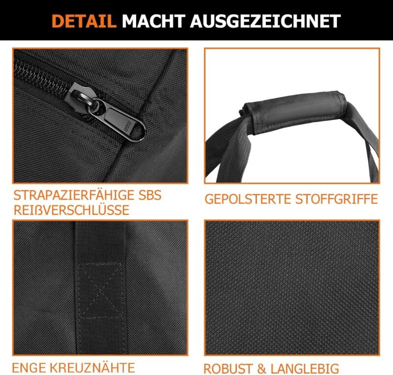 INFANZIA 197L Sporttasche, Extra Große Reisetasche mit Verbessertem Reißverschluss, Tragetasche mit Großer Kapazität，Stark und Wasserdicht, Geeignet für Reisen,Sport, 120x38x43 cm, Schwarz – Bild 2