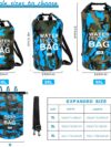JSRHEEM wasserdichte Tasche, Dry Bag 10L 20L 30L Wasserdichter Beutel mit Verstellbarer Schultergurt Schwimmen, Rafting, Camping, Angeln, Bootfahren, Wandern, Kajakfahren Hellblau 30L – Bild 2