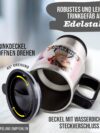 Tassendruck Edelstahl-Thermobecher selbst gestalten individuell mit Text und/oder Foto - Coffee to Go Becher, Reisebecher BPA-frei, Camping, Büro | Personalisiertes Geschenk, Silber, 390 ml – Bild 2