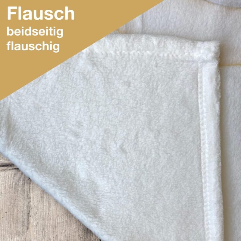Wolimbo Babydecke mit Namen personalisiert - Motiv Giraffe weiß - Besticktes Geschenk für Mädchen und Junge – Bild 2