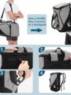 Tolaccea Sporttasche Rucksack für Herren Damen, 45-63L Erweiterbar Sporttaschen Groß mit Schuhfach Nassfach Laptopfach,Reisetasche Trainingstasche für Gym,Reise,Schwimmen,Sauna,fußball(Grau) – Bild 3
