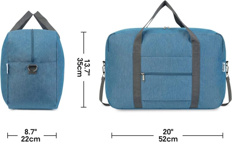 Narwey Handgepäck Tasche für Flugzeug Faltbare Reisetasche Damen Weekender Bag Sporttasche Damen Herren Handgepäck Koffer Groß 40L(Navy Blau) – Bild 5