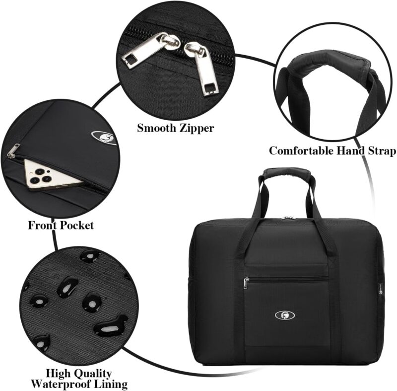 BAGZY Reisetasche Faltbare Handgepäck easyJet Wizzair Ryanair Taschen Koffer Tasche Wasserdicht Umhängetasche Reise Kabine Gepäck Reisetasche Weekender Sporttasche Handtaschen Hospital Bag – Bild 4