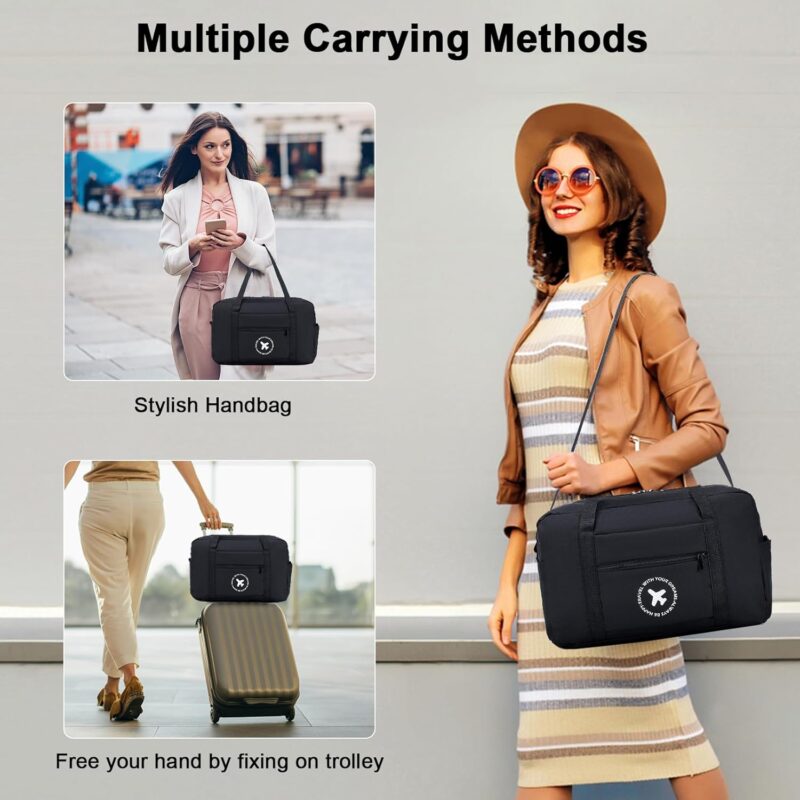 BAGZY Reisetasche Faltbare Handgepäck easyJet Wizzair Ryanair Taschen Koffer Tasche Wasserdicht Umhängetasche Reise Kabine Gepäck Reisetasche Weekender Sporttasche Handtaschen Hospital Bag – Bild 2