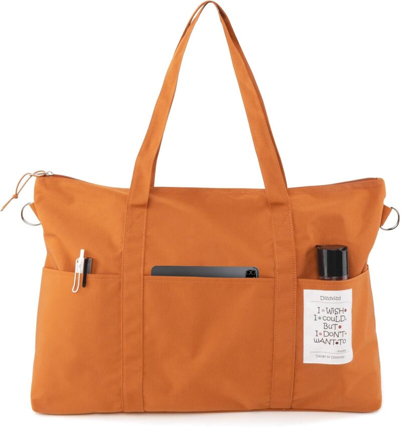 Dizdvizd Reise Duffel Bags Damen und Herren, wasserdichte Sporttasche Übernachtungstasche Handgepäcktasche für Wochenendausflug, Schwimmen, Wandern, Yoga und Sauna, Braun – Bild 3