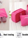 Vicloon Koffer Organizer, 8-in-1-Set Gepäck Organizer, wasserdichte Reise Kleidertaschen umfassen 2 Schuhbeutel, 3 Packwürfel und 3 Aufbewahrungsbeutel, für Kleidung Schuhe Kosmetik - Rose Rot – Bild 6