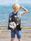 WAWSAM Gymnastik Rucksack mit Kordelzug - 38 × 45 cm Sporttasche für Kinder Wasserdichter Schwimmstrand Einkaufssack – Bild 6