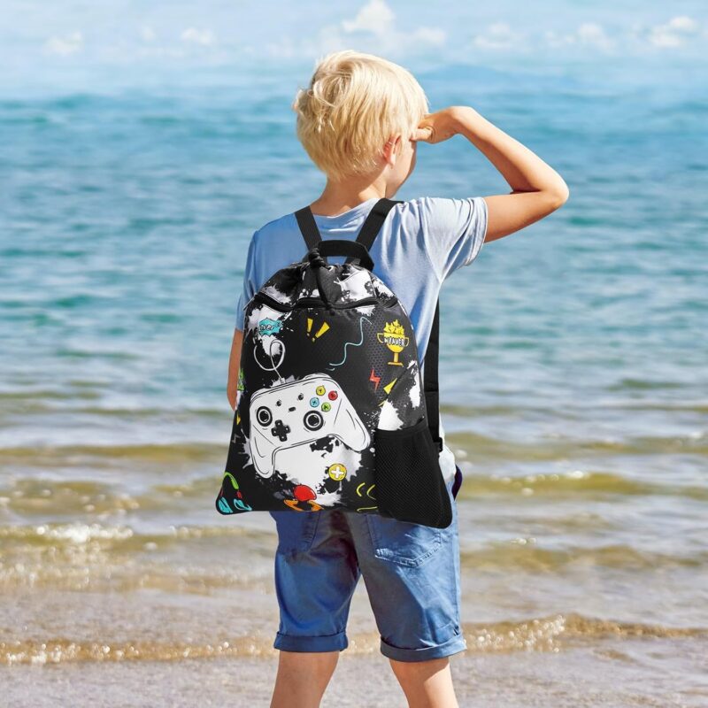 WAWSAM Gymnastik Rucksack mit Kordelzug - 38 × 45 cm Sporttasche für Kinder Wasserdichter Schwimmstrand Einkaufssack – Bild 6