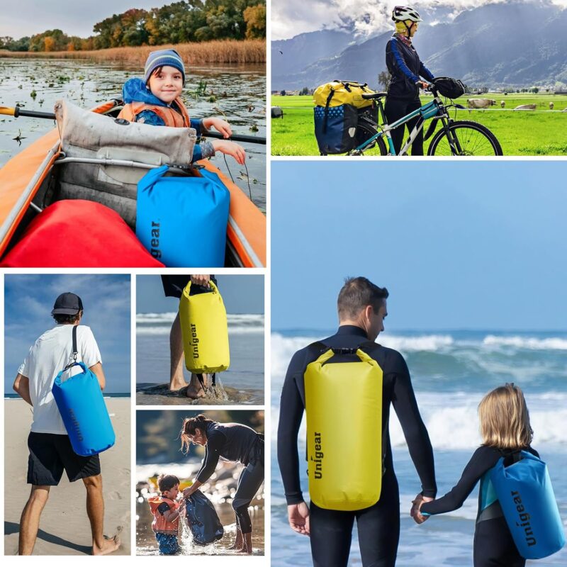 Unigear Dry Bag, 2L/5L/10L/20L/30L/40L, wasserdichter Beutel Rucksack, wasserdichte Taschen Seesack Packsack mit Handytasche und Gurte für Boot, Kajak, Angeln, Rafting, Schwimmen, Camping und Strand – Bild 3