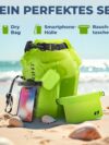 Dry Bag wasserdichte Tasche - 2l 5l 10l 15l 20l 30l Liter | Wasserfester Packsack Seesack Beutel Waterproof Drybag + Roll-Top + Schultergurt | Schwimmen Baden Strand Kanu SUP Tauchen Handy – Bild 2