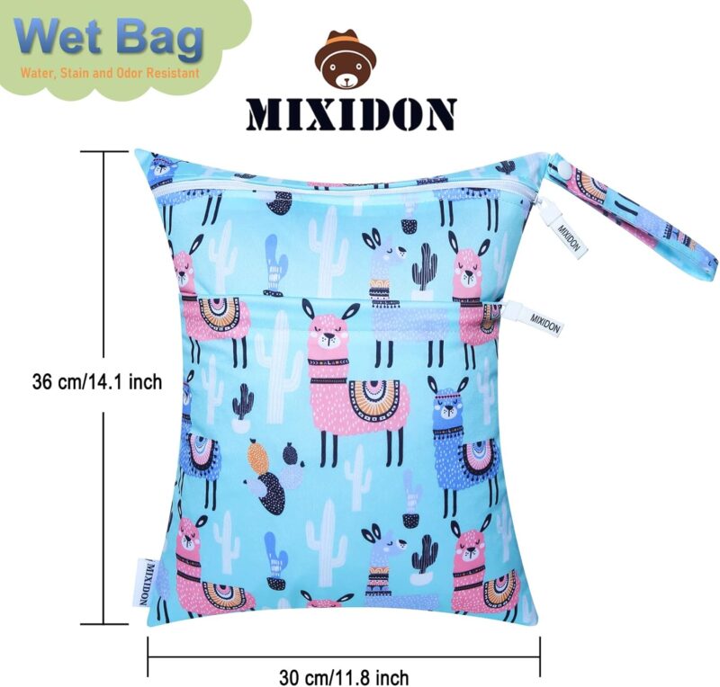 Baby Windeltaschen Nasstaschen Wetbag Schwimmsachen Nasse und Trocken Wickeltasche Wasserdicht Waschbar Organiser für Reisen Gym Strand Pool, Pattern 9 – Bild 2