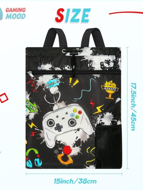WAWSAM Gymnastik Rucksack mit Kordelzug 38 × 45 cm Sporttasche fuer Kinder Wasserdichter Schwimmstrand Einkaufssack