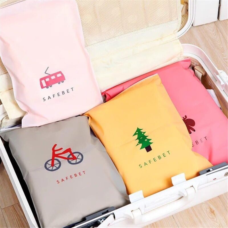 8 Stücke Travel Storage Taschen Reise Essential Taschen-in-Bag Gepäck Veranstalter Verpackung Cubes Schuhe Tasche Kosmetik Toilettenbeutel (Style: Reißverschluss) – Bild 5