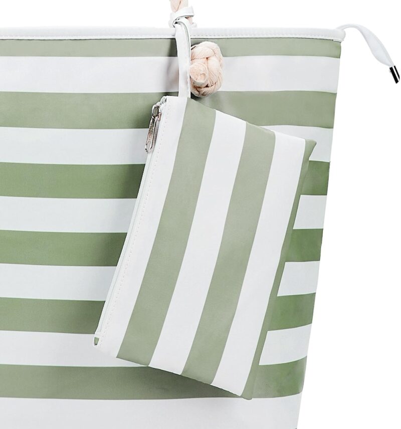 KALIDI Große Strandtasche mit Reißverschluss Wasserdicht Badetasche Strandtasche XXL Familie Beach Tote Bag mit Reißverschluss Große Shopper Damen Sporttasche Schultertasche – Bild 3