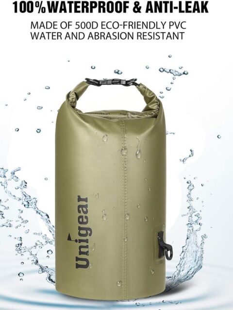 Unigear Dry Bag 2L5L10L20L30L40L wasserdichter Beutel Rucksack wasserdichte Taschen Seesack Packsack mit Handytasche und Gurte fuer Boot Kajak Angeln Rafting Schwimmen Camping und Strand
