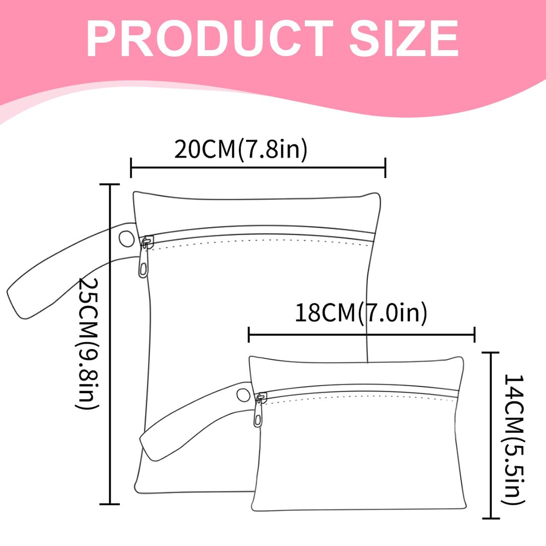 Pack of 2 Wet Bag Nursery Wet Bag Wet Bag Nappy Bag Wet Bag Nursery Personalised for Baby Cloth Nappies (Rainbow) – Bild 3