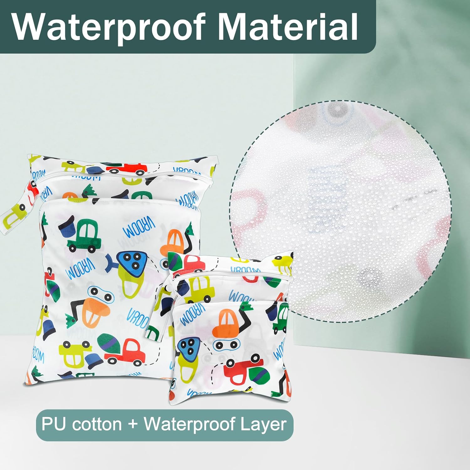 Pack of 2 Wet Bag Nursery Wet Bag with Large Handbag, Wet Bag Nursery 2 Layers with 2 Zips, Wet Bag for Swimming, Gym, Travel – Bild 6