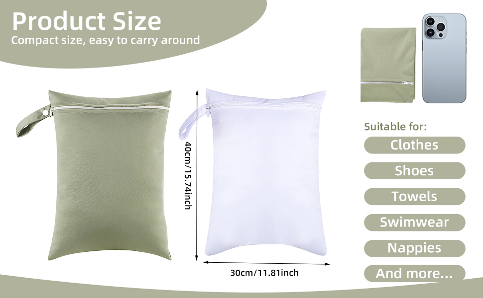 1761775213 58 Pack of 2 Wet Bag 40 x 30 cm Wet