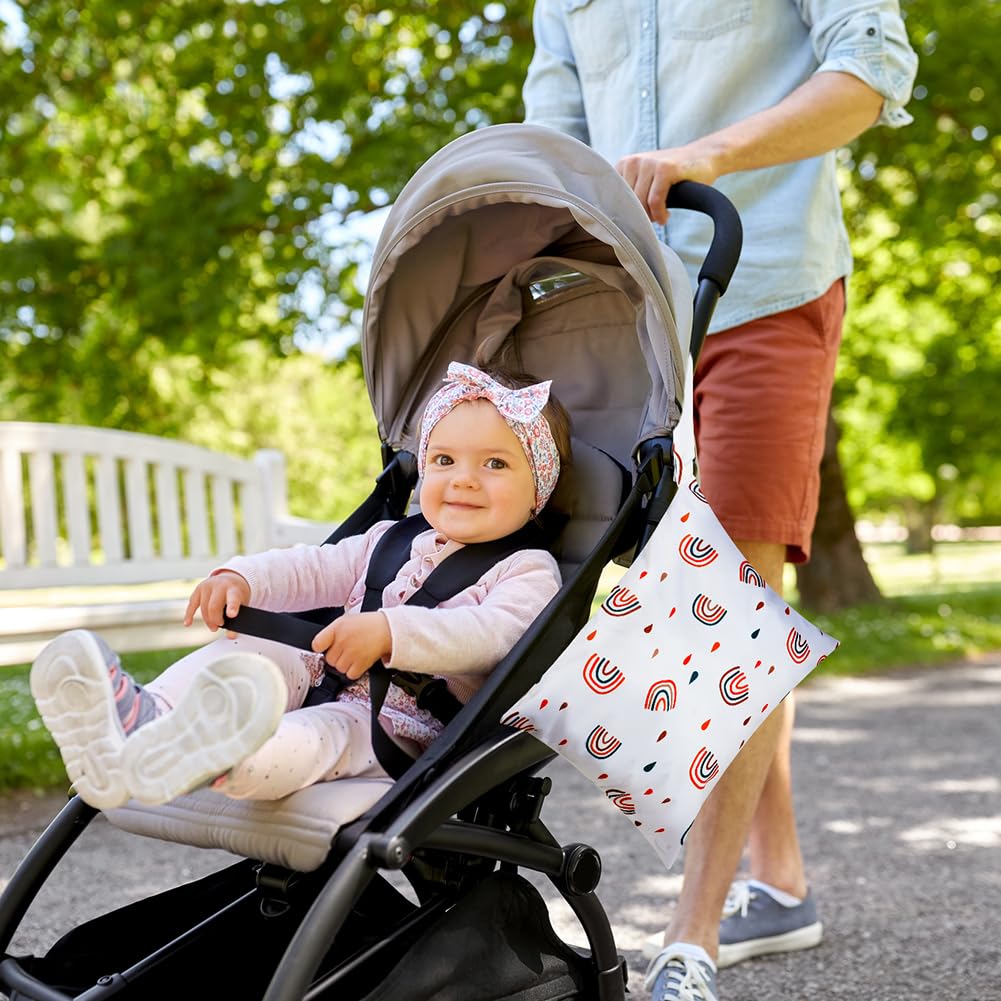 Vicloon Baby Nasstaschen,Wetbag Organiser Beutel, Wiederverwendbare Wet Bag,wasserdicht Stoffwindeln Nasstaschen für Kindergarten,Reisen, Gym,Schwimmsachen-Regenbogenstil – Bild 6