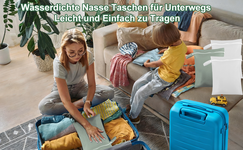 Wusboo Wet Bag 40 x 30 cm Waterproof Wetbags Laundry