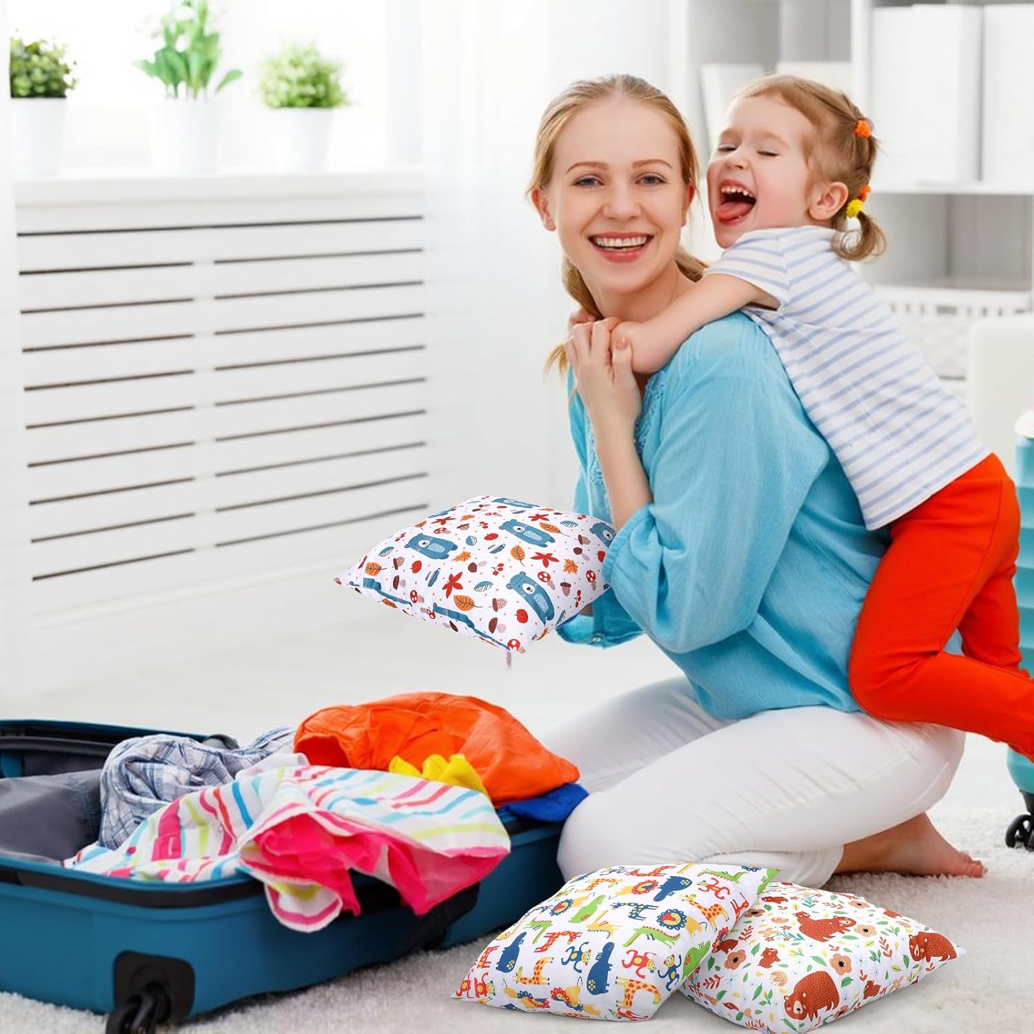 3 Stück Wetbag Kindergarten,28 * 30.5CM Wiederverwendbare wasserdichte Wet Bag,Nasstaschen mit Reißverschluss,Nassbeutel Kindergarten für Baby Reisen Unterwegs – Bild 8