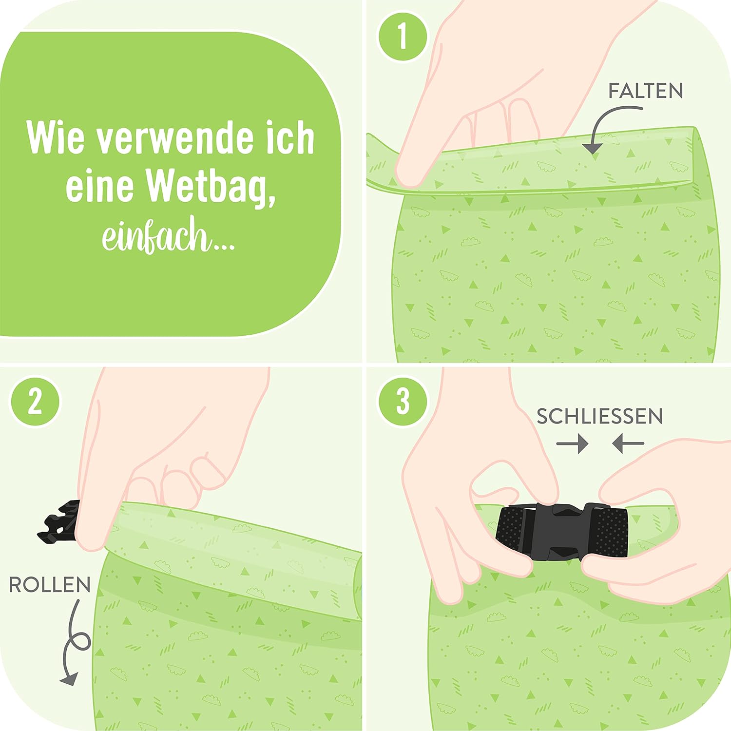 Bambino Mio, Wetbag für unterwegs - Wasserdichte, Wiederverwendbare Windeltasche zum Reisen, (Freche Früchte) – Bild 5