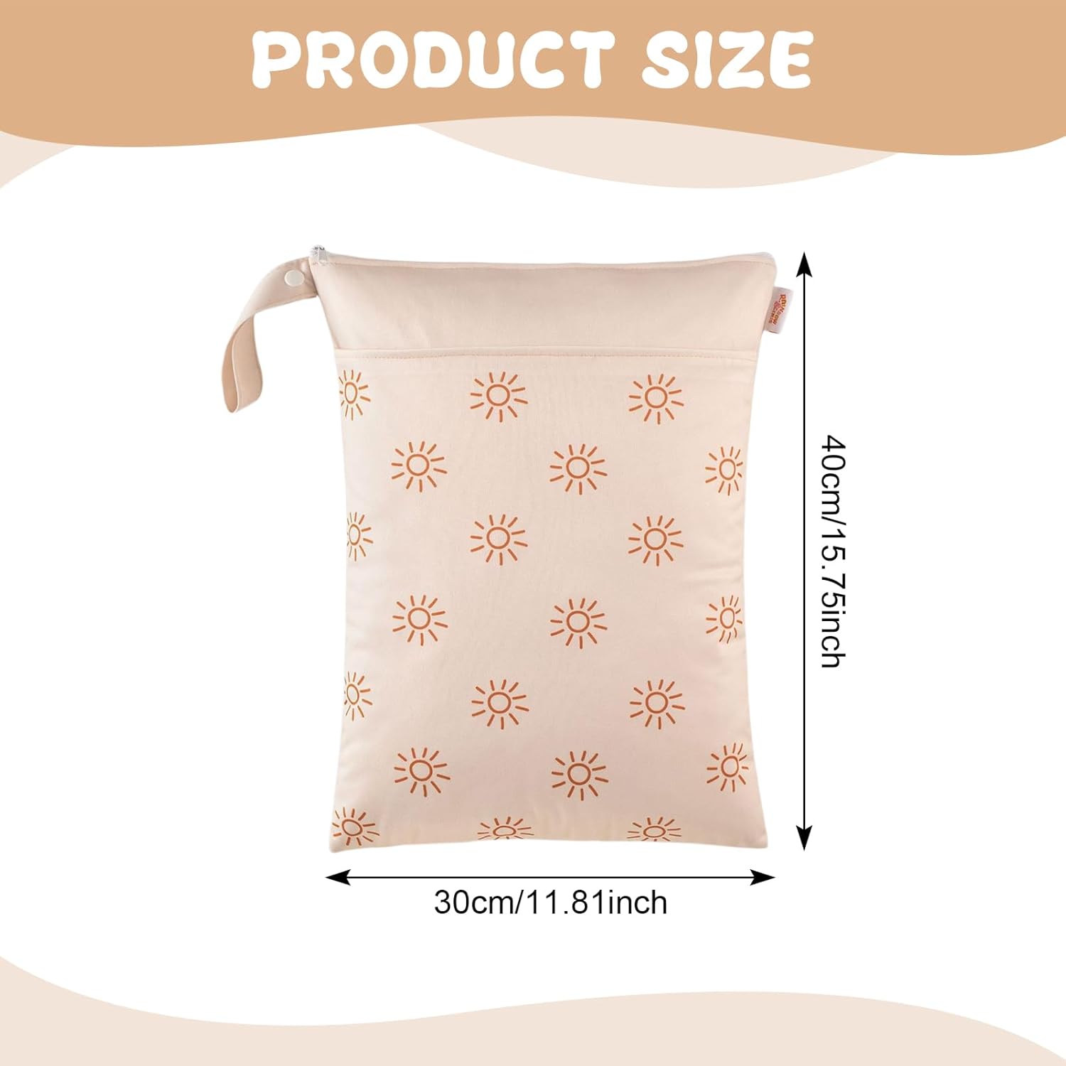 Wetbag Kindergarten Groß, Nasstasche Windel, Wickeltasche Beutel mit Reißverschluss, Schwimmsachen Nassbeutel, Wiederverwendbare, Wasserdichte, Personalisiert, für Kleinkind-Windeln, Strand und Pool – Bild 2