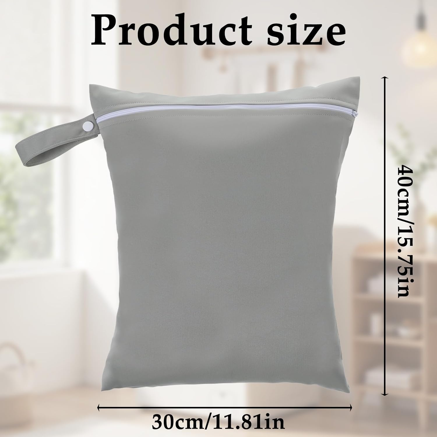 2 Stück 40 x 30 cm Waschbar Wasserdicht Wäschesack mit Griffen und Reißverschluss für Schmutzwäsche, Nassbeutel, Klein Nassbeutel Schwimmen für Camping, Ideal für Reisen, Fitnessstudio und Schwimmen – Bild 2