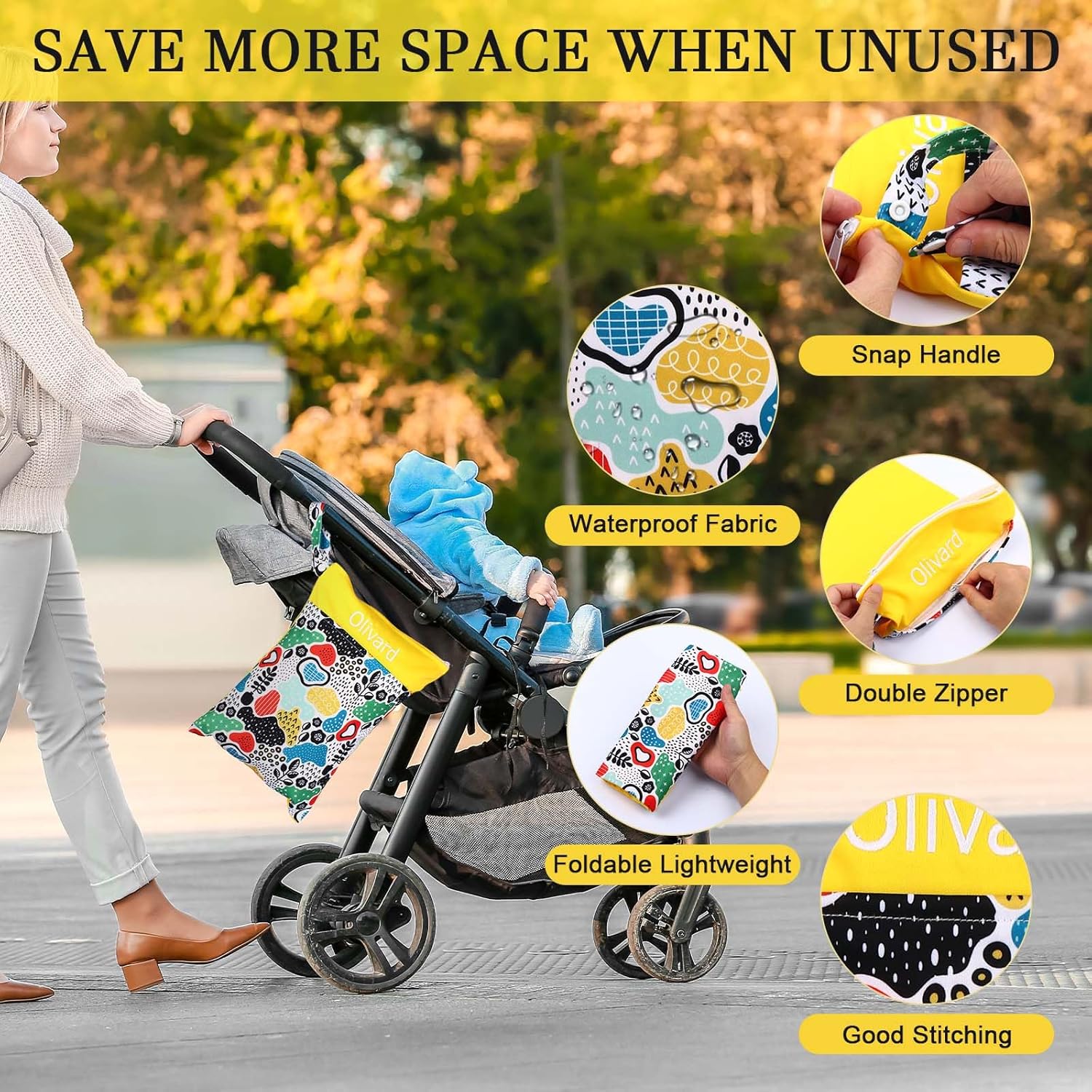 Wetbag Kindergarten Personalisiert Bestickter Nassbeutel für den Kindergarten, Wäschebeutel Kita,Wetbag Personalisiert (Personalisierter Name) – Bild 3